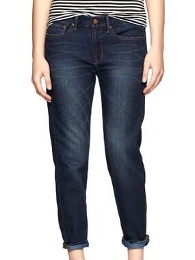 Gap 1969 Women Size 28R Dark Wash Denim Cotton Low Rise Sexy Boyfriend Jeans